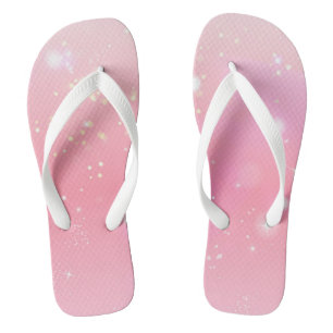 Chanclas Parpadeando en un elegante fondo rosado pastel