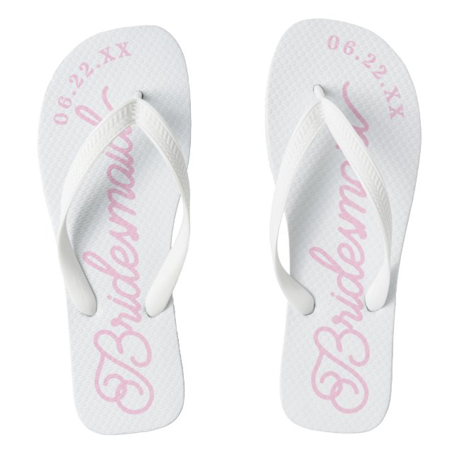 Chanclas Partido Bridal del Personalizado Blanco Moderno Ro (Plantilla)