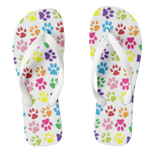 Chanclas Pasta de colores, patas de perro, patas de gato
