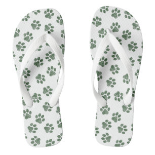Chanclas Pasta de perro, garras de perro, patas verdes