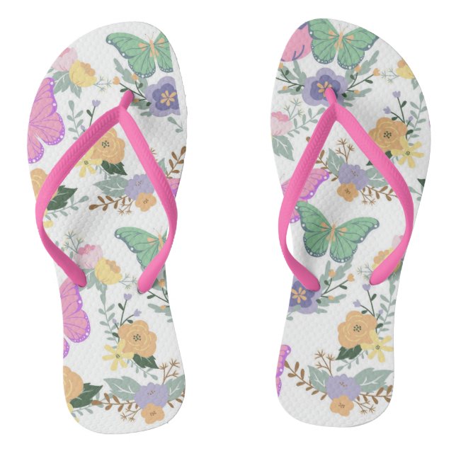 Chanclas Pastel Butterflies Damas Flip Flops (Plantilla)