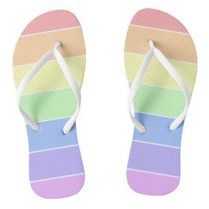 Chanclas Pastel de rayas coloreadas del arcoiris patrón ver
