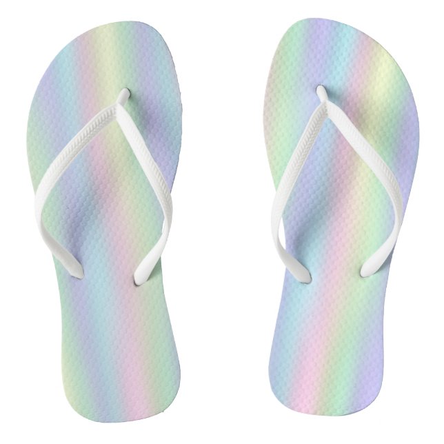 Chanclas Pastel holográfico de arcoiris suave (Plantilla)