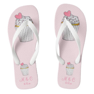 Chanclas Pastel rosa Noche fiesta de novias Boda Flip Flops