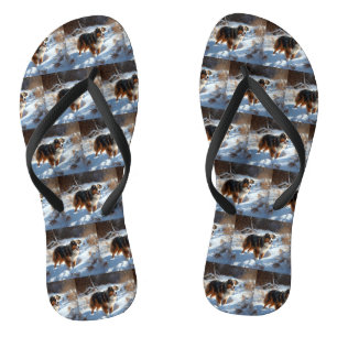 Chanclas Pastor Australiano Deja que nieve Navidad