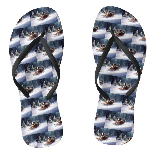 Chanclas Pastor Australiano Navidad nieve invierno (Plantilla)