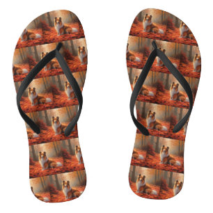 Chanclas Pastor de Shetland en Otoño Hojas Caídas Inspiran