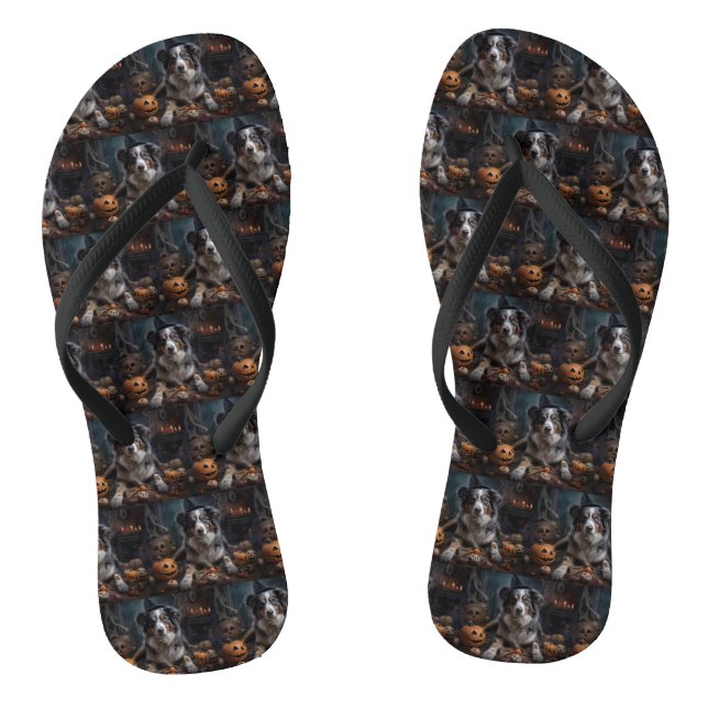 Chanclas Pastores Australianos Calabazas Halloween Espeluzn (Plantilla)
