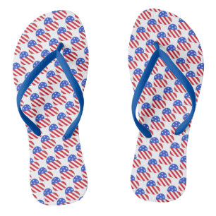 Chanclas Patriotic Love USA Stars Stripes Heart American