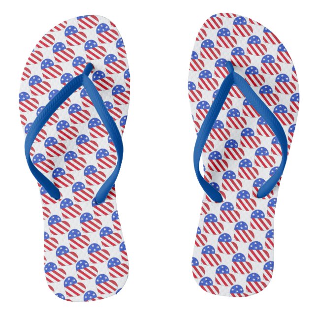 Chanclas Patriotic Love USA Stars Stripes Heart American (Plantilla)