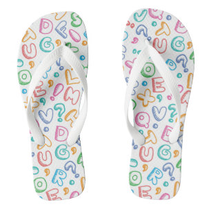 Chanclas patrón alfabético