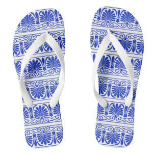 Chanclas Patrón Árabe Mediterráneo Griego Azul
