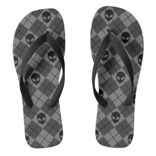 Chanclas Patrón Argyle de Alien Negro y Gris