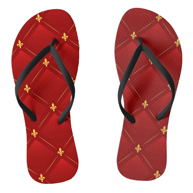 Chanclas Patrón Art Nouveau rojo y oro (Plantilla)