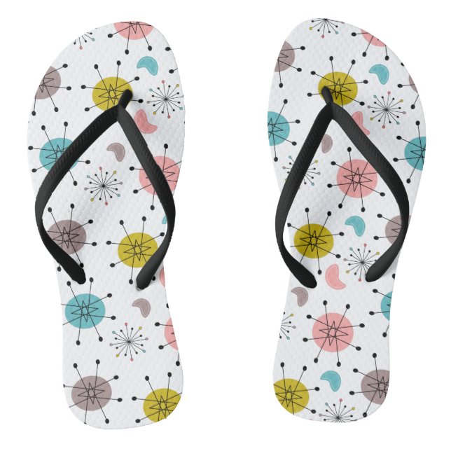 Chanclas Patrón atómico retro explosión de estrella (Plantilla)