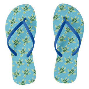 Chanclas Patrón azul de tortugas de baño