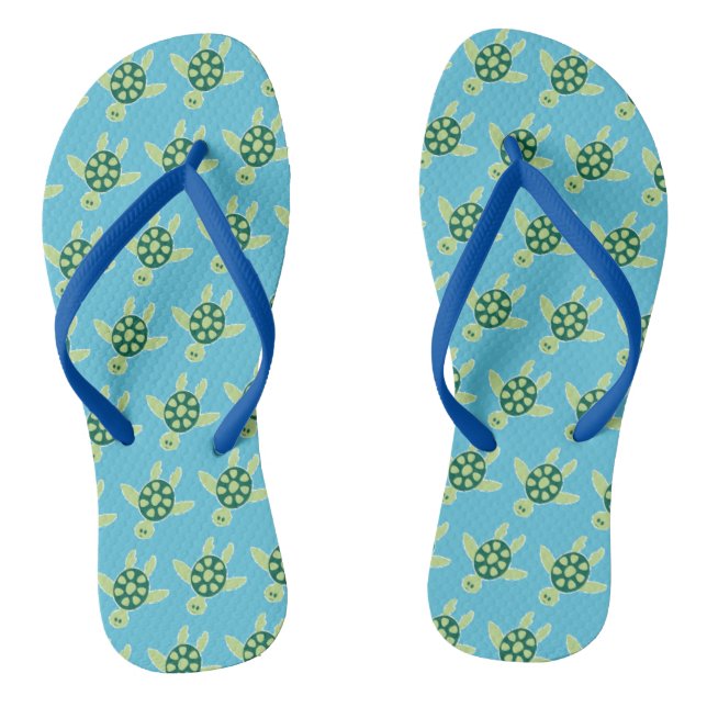 Chanclas Patrón azul de tortugas de baño (Plantilla)
