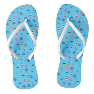Chanclas Patrón azul náutico de la playa de verano