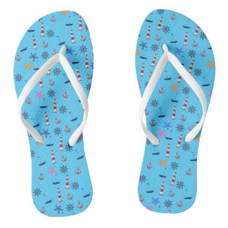 Chanclas Patrón azul náutico de la playa de verano