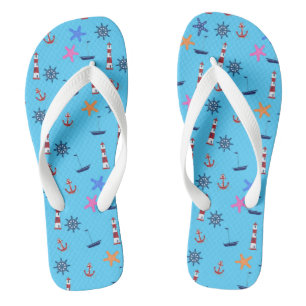 Chanclas Patrón azul náutico de la playa de verano