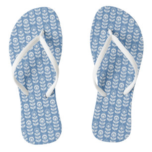 Chanclas Patrón azul retroescandinavo