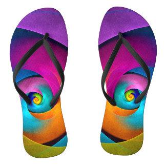 Chanclas Patrón azul rosado del arte del resumen floral mod