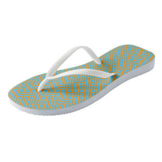 Chanclas Patrón azul turquesa y naranja