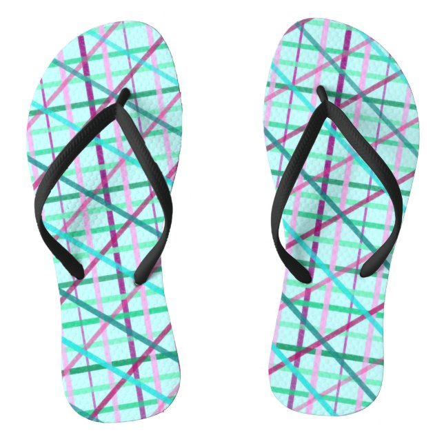 Chanclas Patrón azul y Rosa controlado (Plantilla)