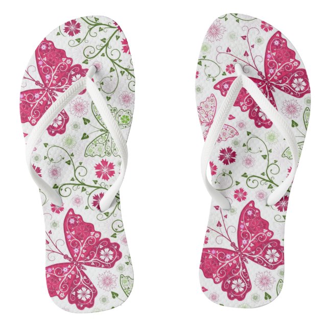 Chanclas Patrón blanco floral (Plantilla)