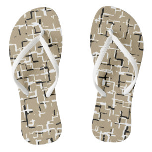 Chanclas Patrón blanco y negro único beige