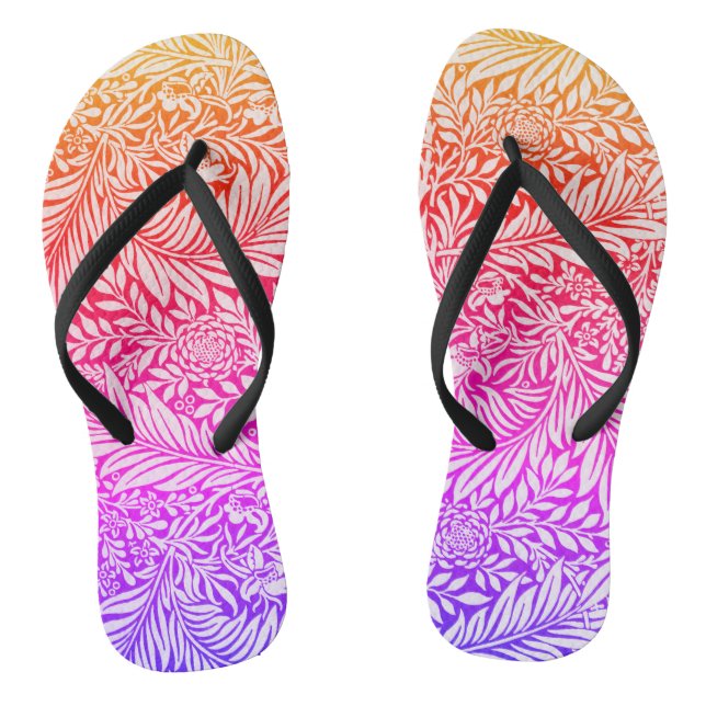 Chanclas Patrón botánico vintage de arcoiris floral (Plantilla)