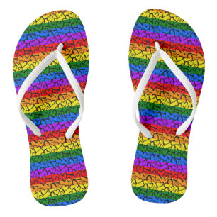 Chanclas Patrón cardíaco arco iris