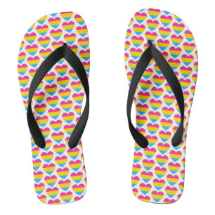 Chanclas Patrón cardíaco del orgullo pansexual LGBT