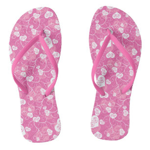 Chanclas Patrón cardíaco rosa floral