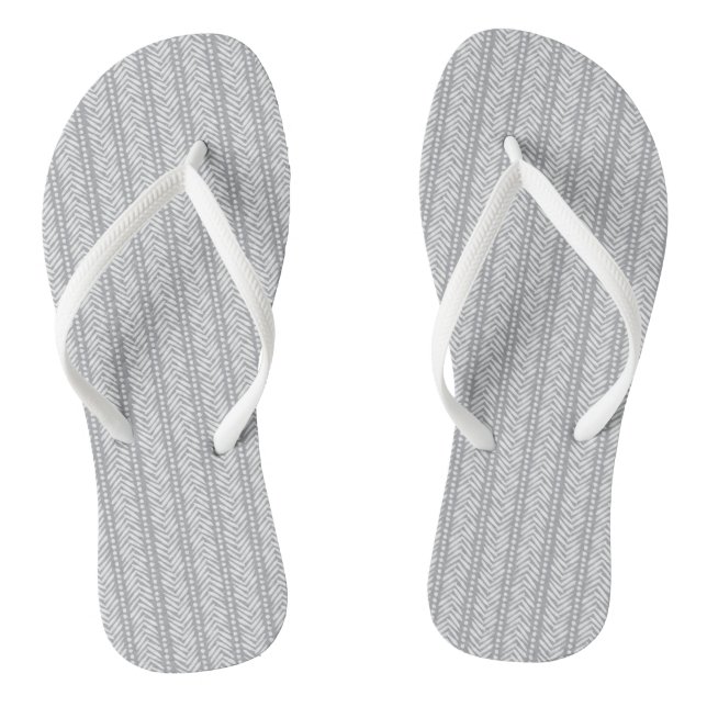 Chanclas Patrón Chevron dibujado a mano gris (Plantilla)