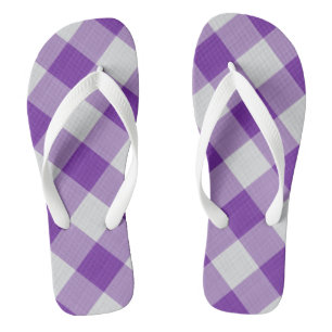 Chanclas Patrón clásico Guay de cheques morados y blancos