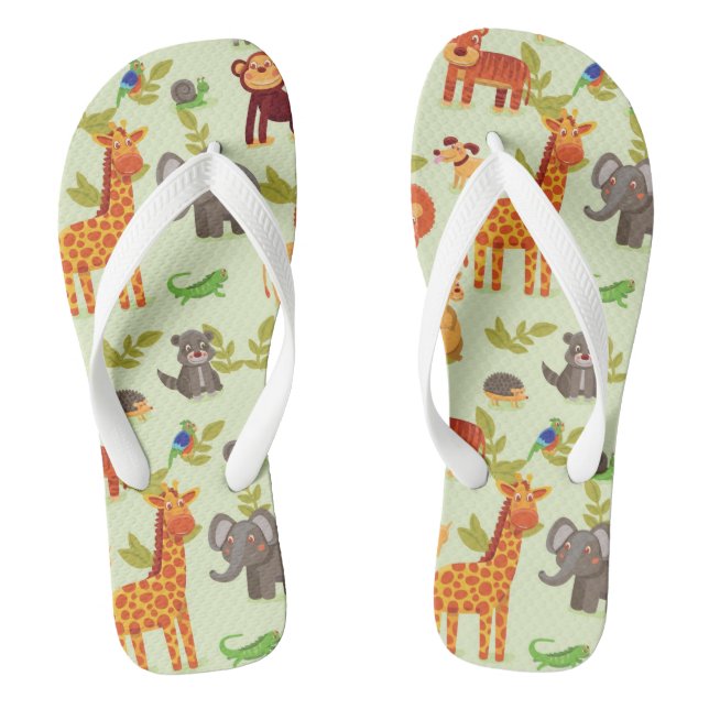 Chanclas Patrón con animales Personalizados (Plantilla)