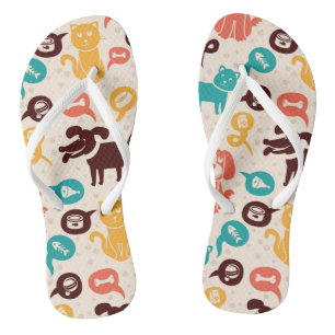 Chanclas Patrón Con Gatos Y Perros Graciosos