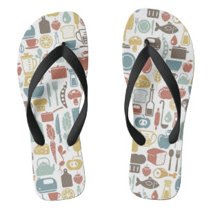 Chanclas Patrón con iconos de cocina