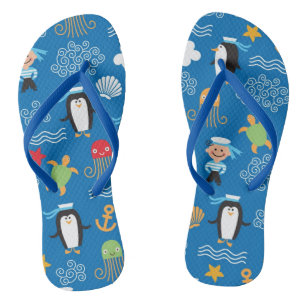 Chanclas patrón con tema marino