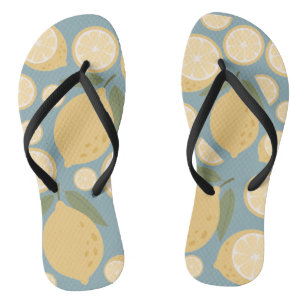 Chanclas Patrón continuo de limón amarillo