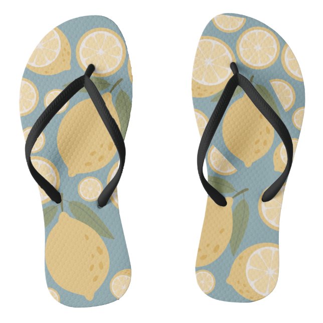 Chanclas Patrón continuo de limón amarillo (Plantilla)