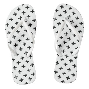 Chanclas Patrón cruzado de tinta negra