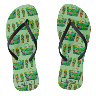 Chanclas Patrón de Accesorio Tropical Genial Personalizado