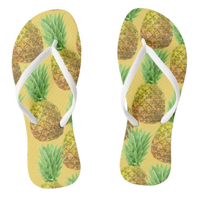 Chanclas Patrón de acuarela de piña (Plantilla)