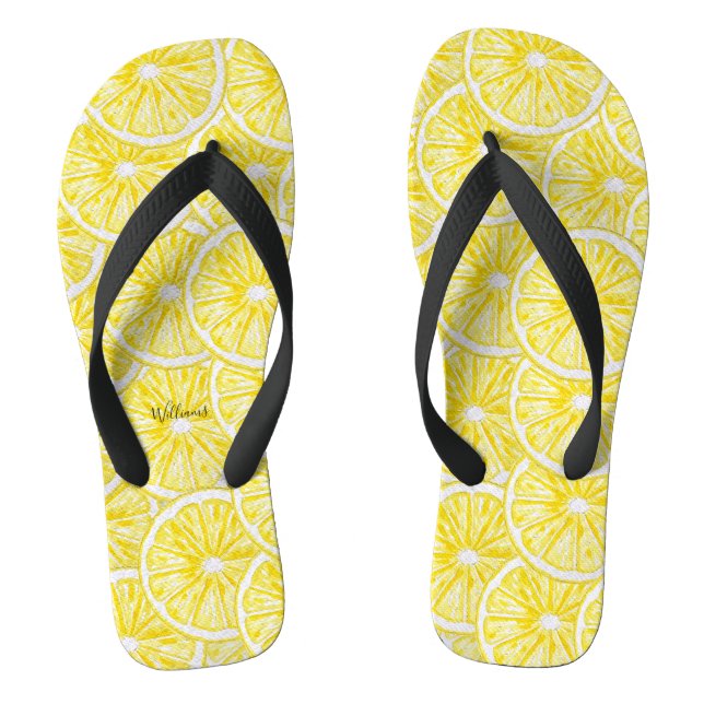 Chanclas Patrón de acuarela de rodajas de limón (Plantilla)