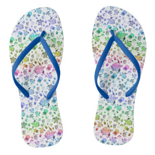 Chanclas Patrón de agua de arcoiris para la vida marina