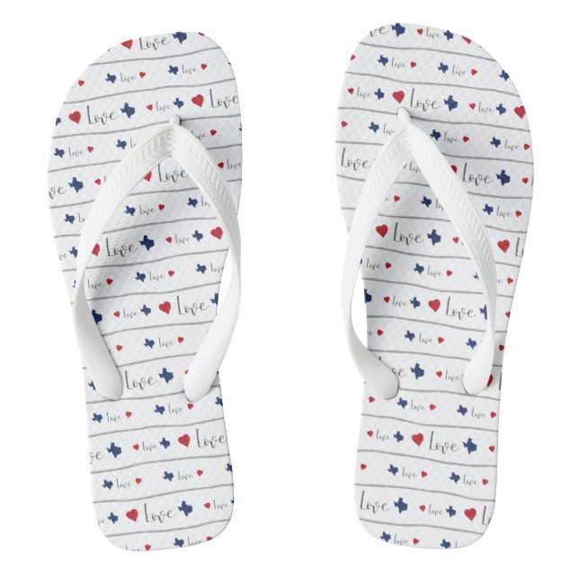 Chanclas Patrón de amor y corazón de Texas (Plantilla)