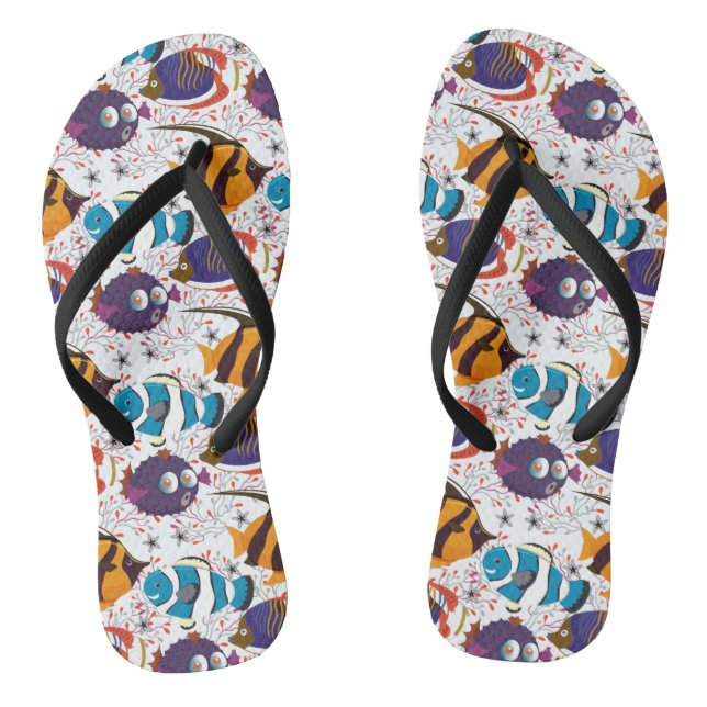 Chanclas Patrón de animales acuáticos | vida submarina en l (Plantilla)