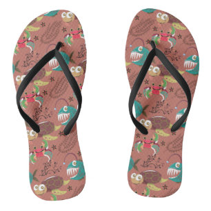 Chanclas Patrón de animales acuáticos   vida submarina en l